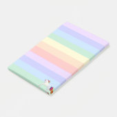 Einhorn auf dem Rainbow Striped Pastel Post-it Klebezettel (angewinkelt)