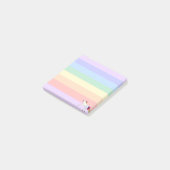 Einhorn auf dem Rainbow Striped Pastel Post-it Klebezettel (angewinkelt)