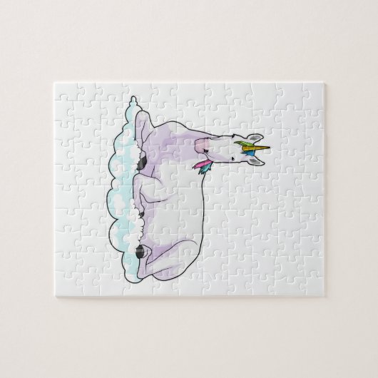 Einhorn auf der Cloud Puzzle (Horizontal)