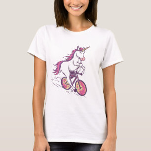 Einhorn auf einem Fahrrad T-Shirt
