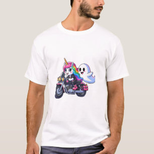 Einhorn auf einem Motorrad Jungen Mädchen Männer F T-Shirt