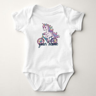 Einhorn auf Fahrrad Baby Strampler
