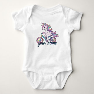Einhorn auf Fahrrad Baby Strampler