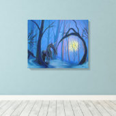 Einhorn auf Premium-Leinwand Leinwanddruck (Insitu (Holzboden))