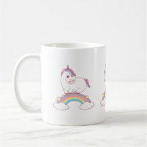 Einhorn auf Regenbogen stehend