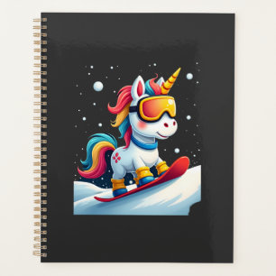 Einhorn auf Schneebrett - Lustiger Ski- und Winter Planer