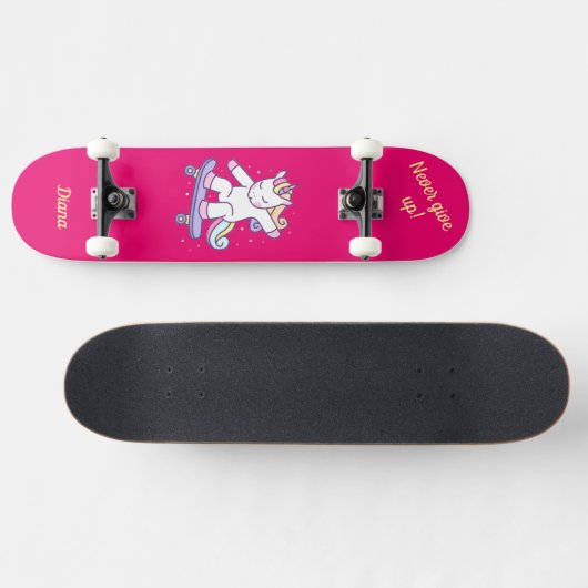 Einhorn auf Skateboard für Kinder (Horizontal)