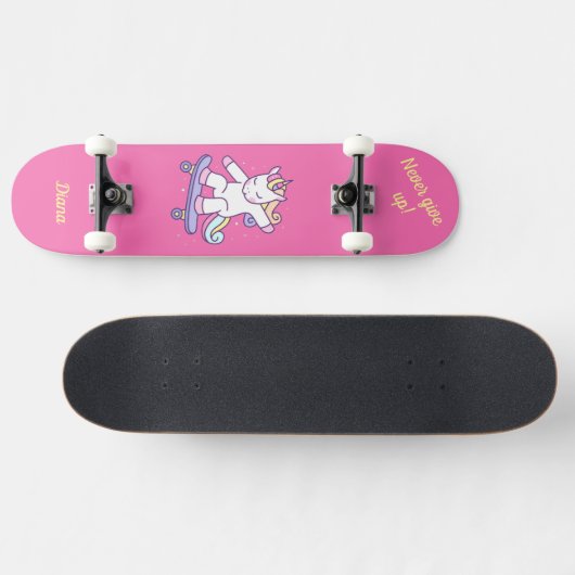 Einhorn auf Skateboard für Kinder (Horizontal)