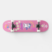 Einhorn auf Skateboard mit personalisierten Bildun (Horizontal)