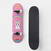 Einhorn auf Skateboard mit personalisierten Bildun (Vorderseite)