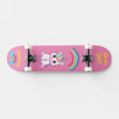 Einhorn auf Skateboard mit personalisierten Bildun (Horizontal)