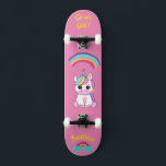 Einhorn auf Skateboard mit personalisierten Bildun<br><div class="desc">Unicorn auf Skateboard mit personalisierten Bildunterschriften Unicorn Personalisiert Skateboard KLICKEN Sie auf PERSONALISIEREN TEMPLATE OPTION UND geben Sie den Namen. Cooles Skateboard in lebhaften Farben und für den Hintergrund und ein funky Einhorn auf einem Skateboard. Dieses Skateboard ist eine tolle Geschenkidee für einen Einhornliebhaber.</div>