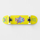 Einhorn auf Skateboard mit personalisierten Bildun (Horizontal)