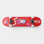 Einhorn auf Skateboard mit personalisierten Bildun (Horizontal)