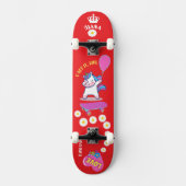 Einhorn auf Skateboard mit personalisierten Bildun (Vorderseite)