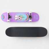 Einhorn auf Skateboard mit personalisierten Bildun (Horizontal)