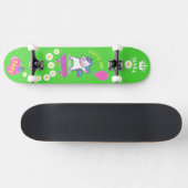 Einhorn auf Skateboard mit personalisierten Bildun (Horizontal)