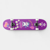 Einhorn auf Skateboard mit personalisierten Bildun (Horizontal)