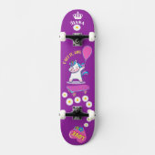 Einhorn auf Skateboard mit personalisierten Bildun (Vorderseite)