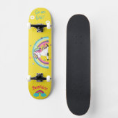 Einhorn auf Skateboard mit personalisierten Bildun (Vorderseite)