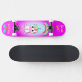 Einhorn auf Skateboard mit personalisierten Bildun (Horizontal)