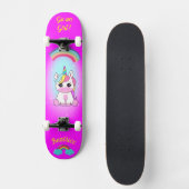 Einhorn auf Skateboard mit personalisierten Bildun (Vorderseite)