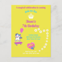 Einhorn auf Skateboard mit personalisierten Bildun