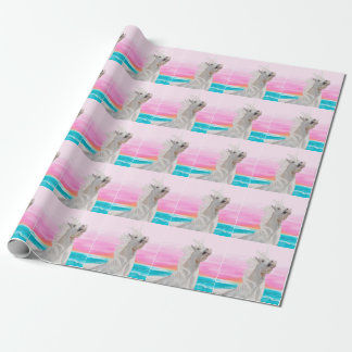 Einhorn auf Strand-Packpapier Geschenkpapier