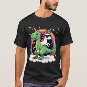 Einhorn auf T-Rex - Dinosaurier Jungen Mädchen T-Shirt