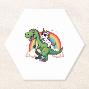 Einhorn auf T-Rex reitend - Dinosaurier Jungen Mäd Untersetzer