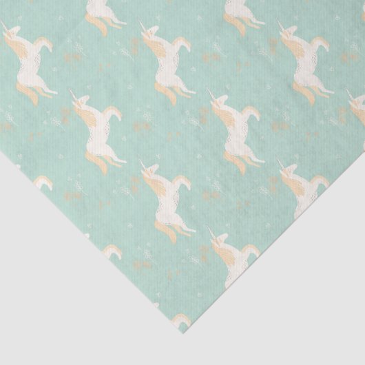 Einhorn auf tadellosem Hintergrund mit Seidenpapier (Ausschnitt)