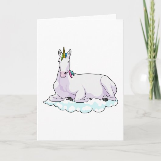 Einhorn auf Wolke Karte (Vorderseite)