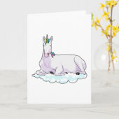 Einhorn auf Wolke Karte (Gelbe Blume)