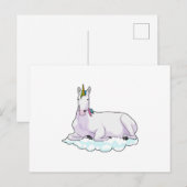 Einhorn auf Wolke Postkarte (Vorne/Hinten)