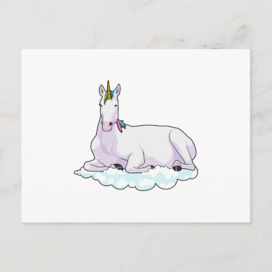 Einhorn auf Wolke Postkarte (Vorderseite)