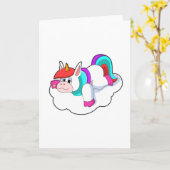 Einhorn auf Wolken Karte (Gelbe Blume)