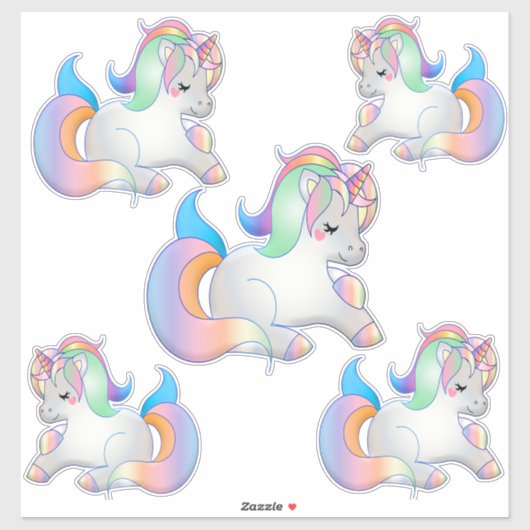 Einhorn Aufkleber (Blatt)