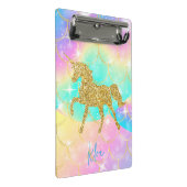 Einhorn aus rosa Gold Mini Klemmbrett (Schrägansicht)
