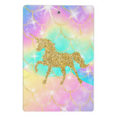 Einhorn aus rosa Gold Mini Klemmbrett (Rückseite)