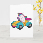 Einhorn Auto Karte (Gelbe Blume)