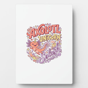 Einhorn Axolotl Einhorn Splash Whimsical Weiß Bac Fotoplatte