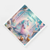 Einhorn, Baby/Kind, Individuelle Name/Geburtsdatum Serviette (Ecke)