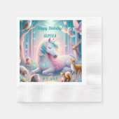 Einhorn, Baby/Kind, Individuelle Name/Geburtsdatum Serviette (Vorderseite)