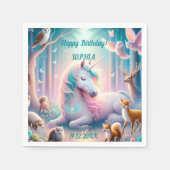 Einhorn, Baby/Kind, Individuelle Name/Geburtsdatum Serviette (Vorderseite)