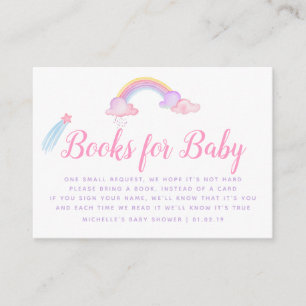 Einhorn-Baby-Mädchen-Shower-Buch-Anfrage Begleitkarte