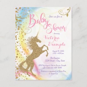Einhorn-Baby-Party-Einladungen Einladung
