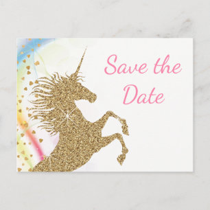 Einhorn-Baby-Shower-Save-The-Date-Postkarten Ankündigungspostkarte