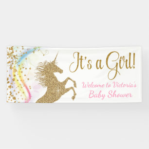 Einhorn-Baby-Shower-Transparente Banner