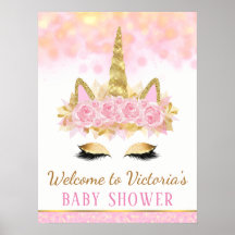 Einhorn-Baby-Shower-Willkommensschild