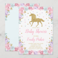 Einhorn-Babyparty-Einladungs-Rosa-GoldEinhorn